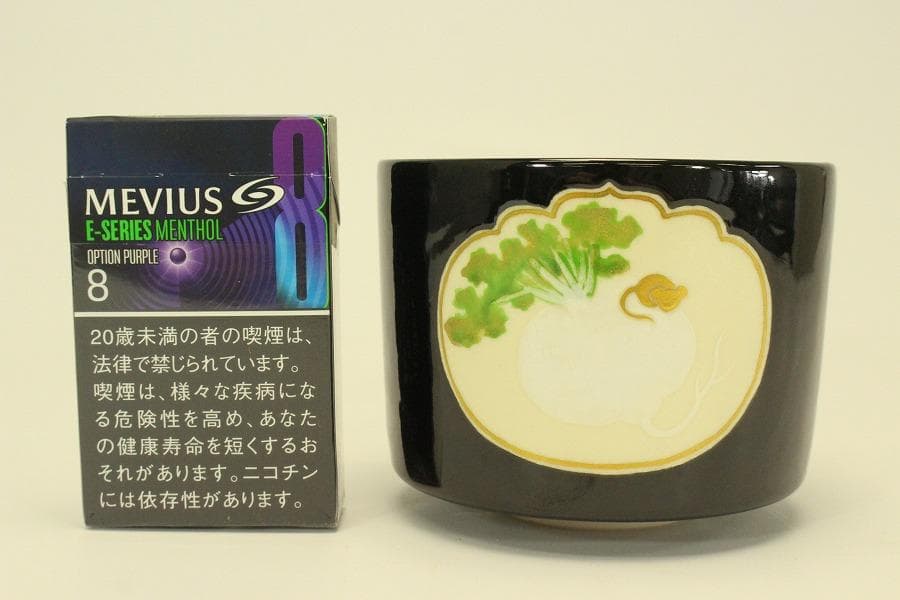 茶道具 福鼡之絵 茶碗 粟田焼 佳山 木箱付(メ1393)