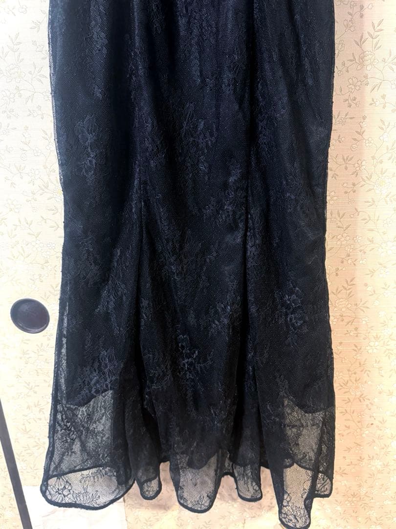 snidel シアーショルダーレースドレス ブラック