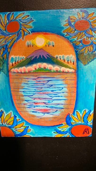 【アクリル画】 商品名 「小判川6」3号額なし　送料無料匿名配送