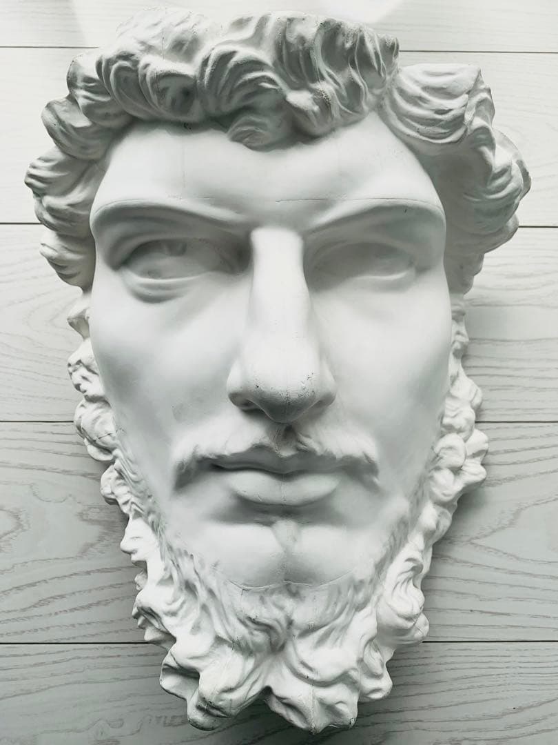 石膏像（ルキウス・ウェルス帝）② 半面 面取り 石膏像☆ルキウス