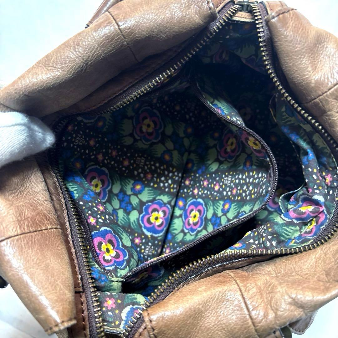 ANNA SUI 本革 蝶 バタフライ バックル デザイン ショルダーバッグ