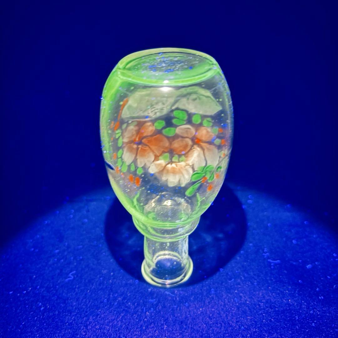 大正ガラス 昭和レトロ ウランガラス 和ガラス 徳利 レトロガラス