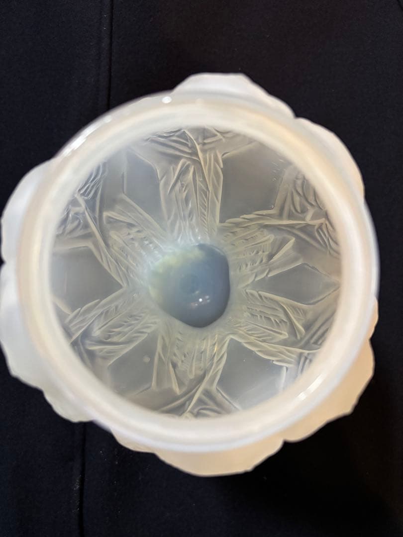 ラリック クリスタル バード レリーフ 花瓶