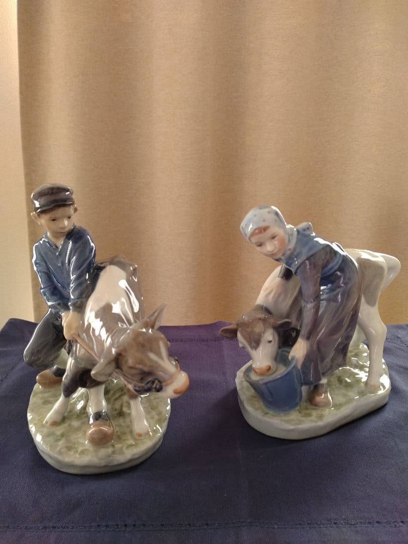 正規品】希少！ロイヤルコペンハーゲン 置物 人形 フィギュリン 牛飼い
