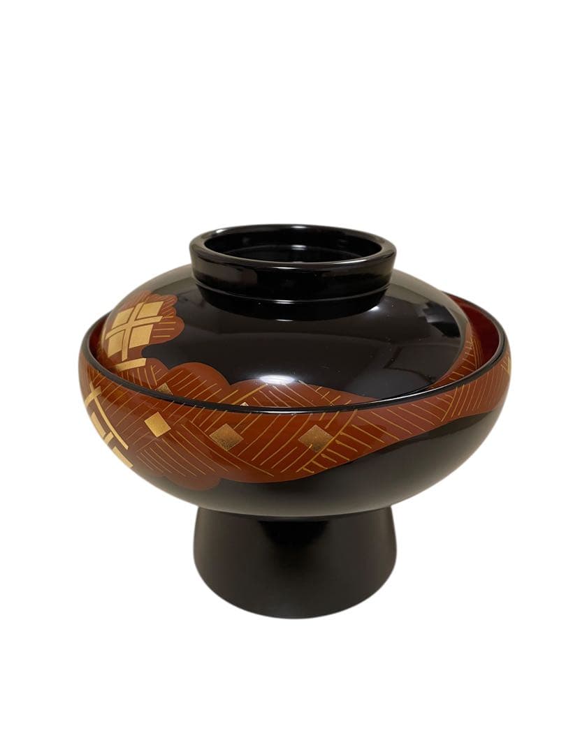 秀衡塗　金蒔絵 蓋付き漆器椀　家紋　茶懐石　お正月　おせち　お雑煮　お椀　漆