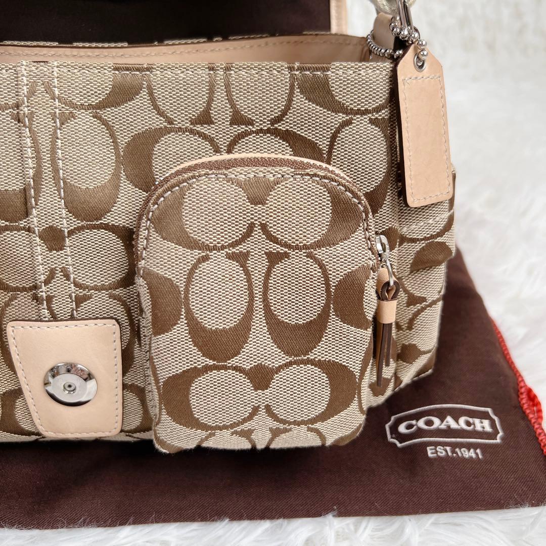 極美品✨COACH ソーホー シグネチャー ショルダーバッグ ベージュ y2k