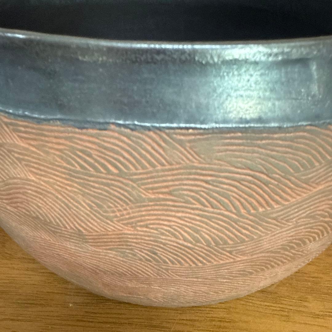 奥村博美　波状文　花器 共箱