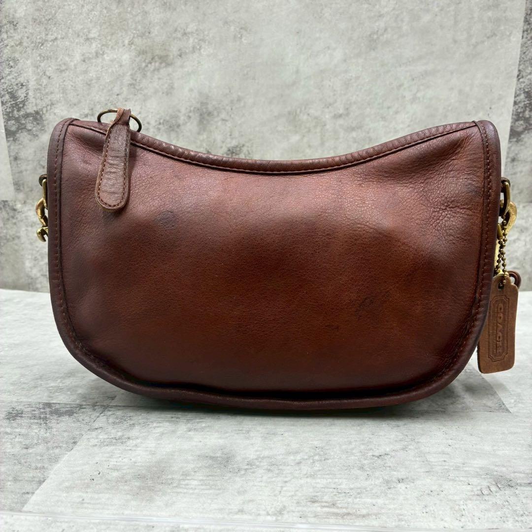 希少 良品 オールドコーチ ショルダーバッグ クロスボディ ハーフムーン レザー