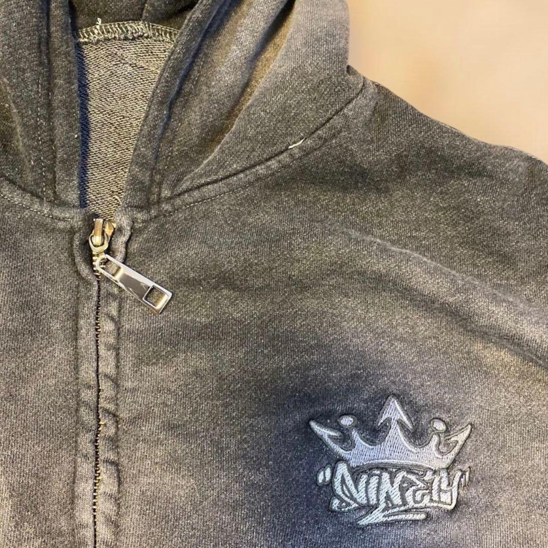 トップス 9090 motion king logo pigment zip hoodie