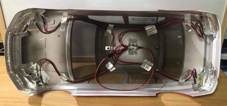 タミヤ　三菱ランサーエボリューション７ WRC 塗装済みボディ 電飾つき