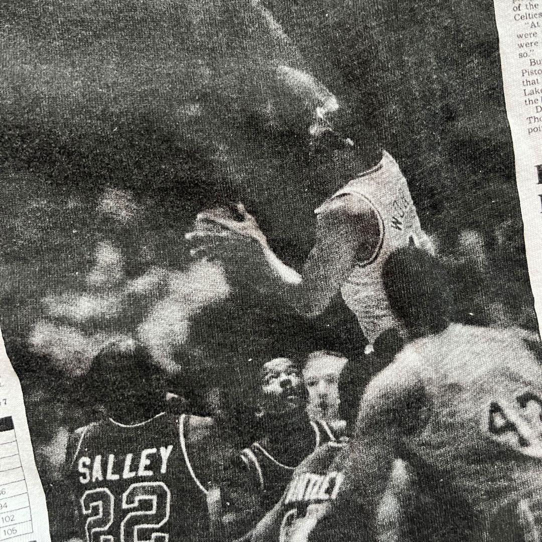 80s】USA製NBAレイカーズ ニュースペーパーTシャツ シングルステッチ