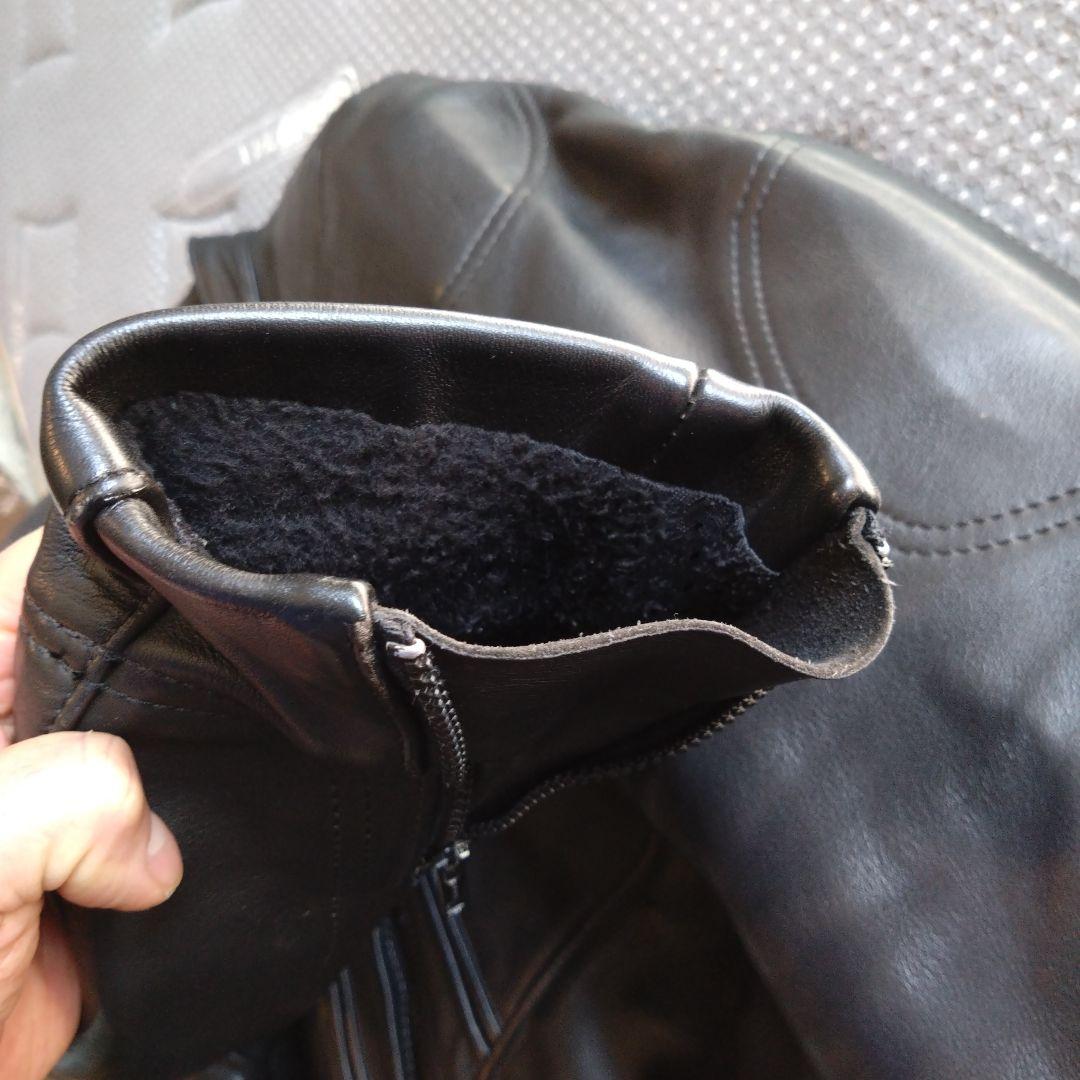 バンソン レザーライダースジャケット プロテクター付 黒色 42 大きめ