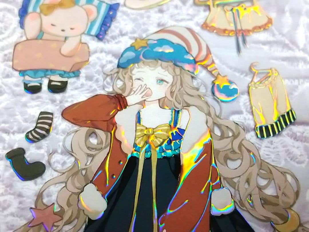 J381＃初冬糯糯(虹光)Likey切り売り海外人物マステ女の子