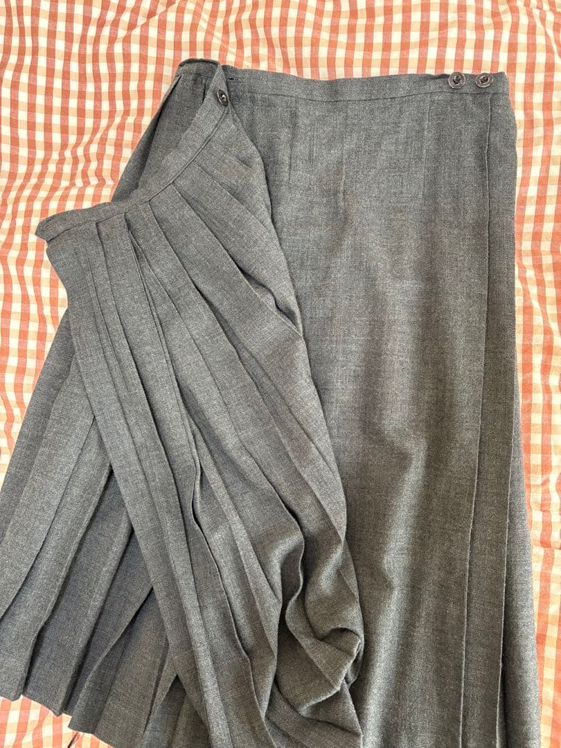 お値下げ！45rpmウールチャコールグレー プリーツスカート