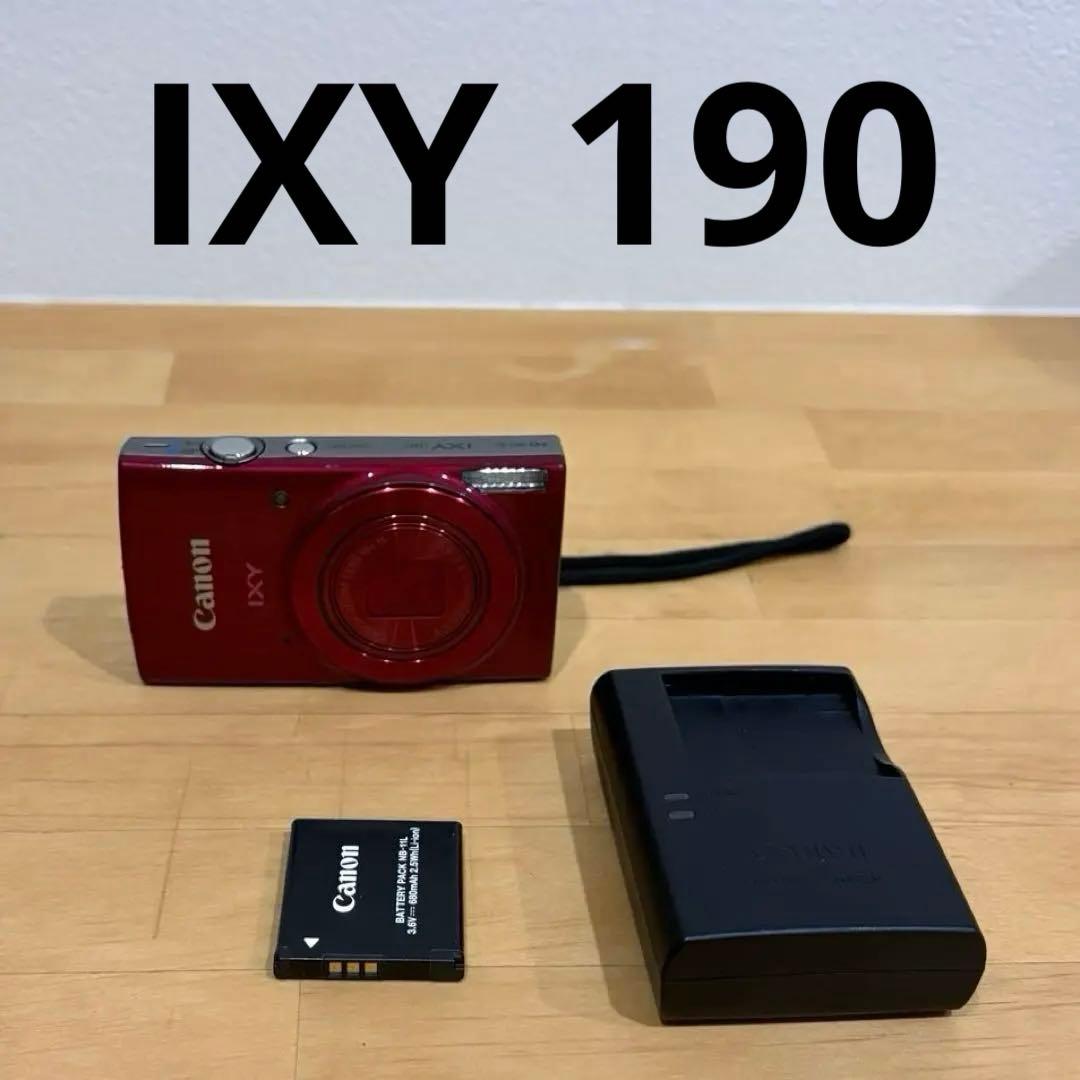 コンパクトデジタルカメラ キャノン IXY190 レッド Canon IXY190