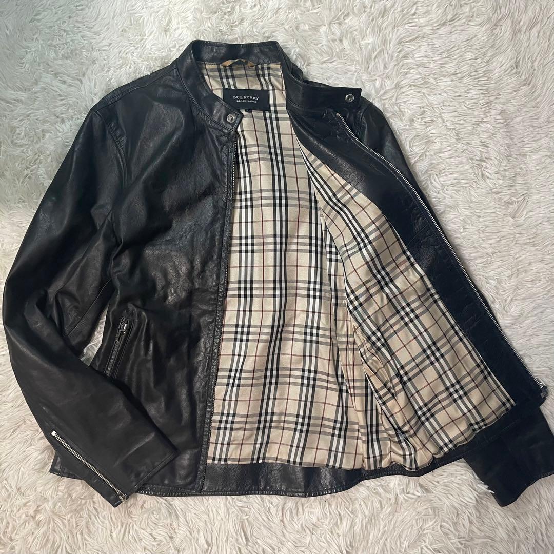 美品】バーバリーブラックレーベル レザージャケット