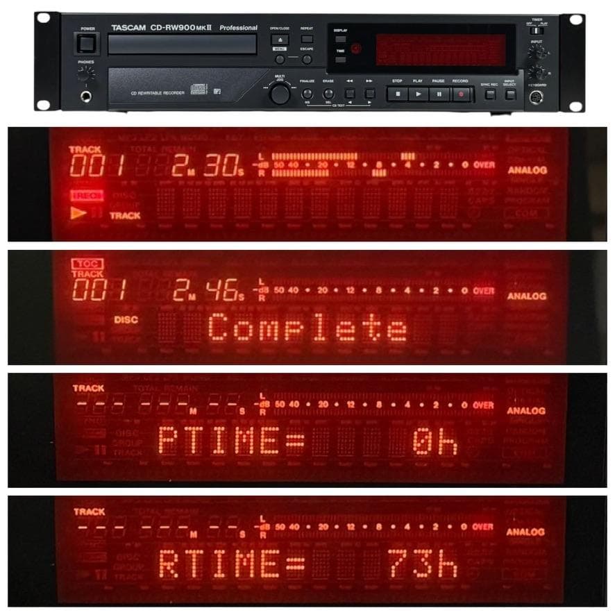 ◆美品・CD再生履歴0時間◆TASCAM CDレコーダー CD-RW900MK2