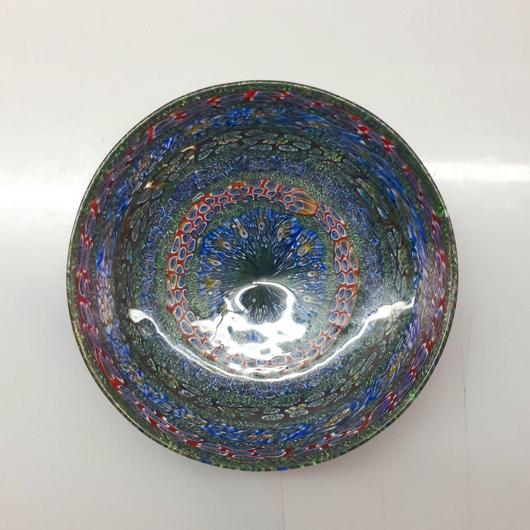 MURANO LINEA GLASS ムラノ レッド ミルフィオリ プレート 皿