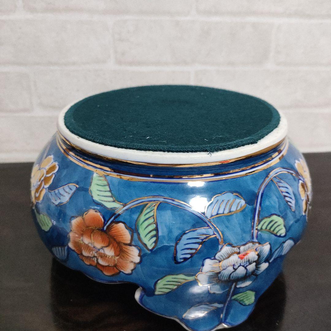 有田焼 古許窯 菊水作 孔雀雉絵図 沈香壺 飾壺 高さ50cm