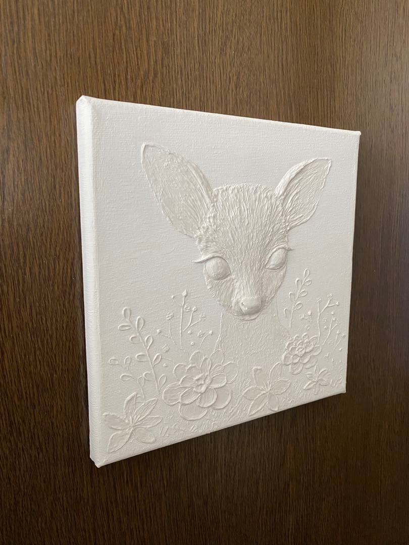 テクスチャーアート 花畑の子鹿