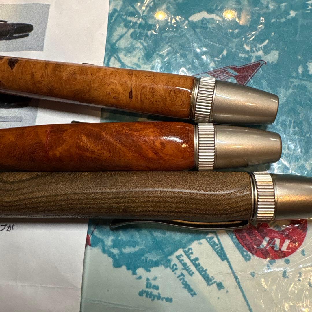 杢杢工房　天然木ボールペン　3種まとめて