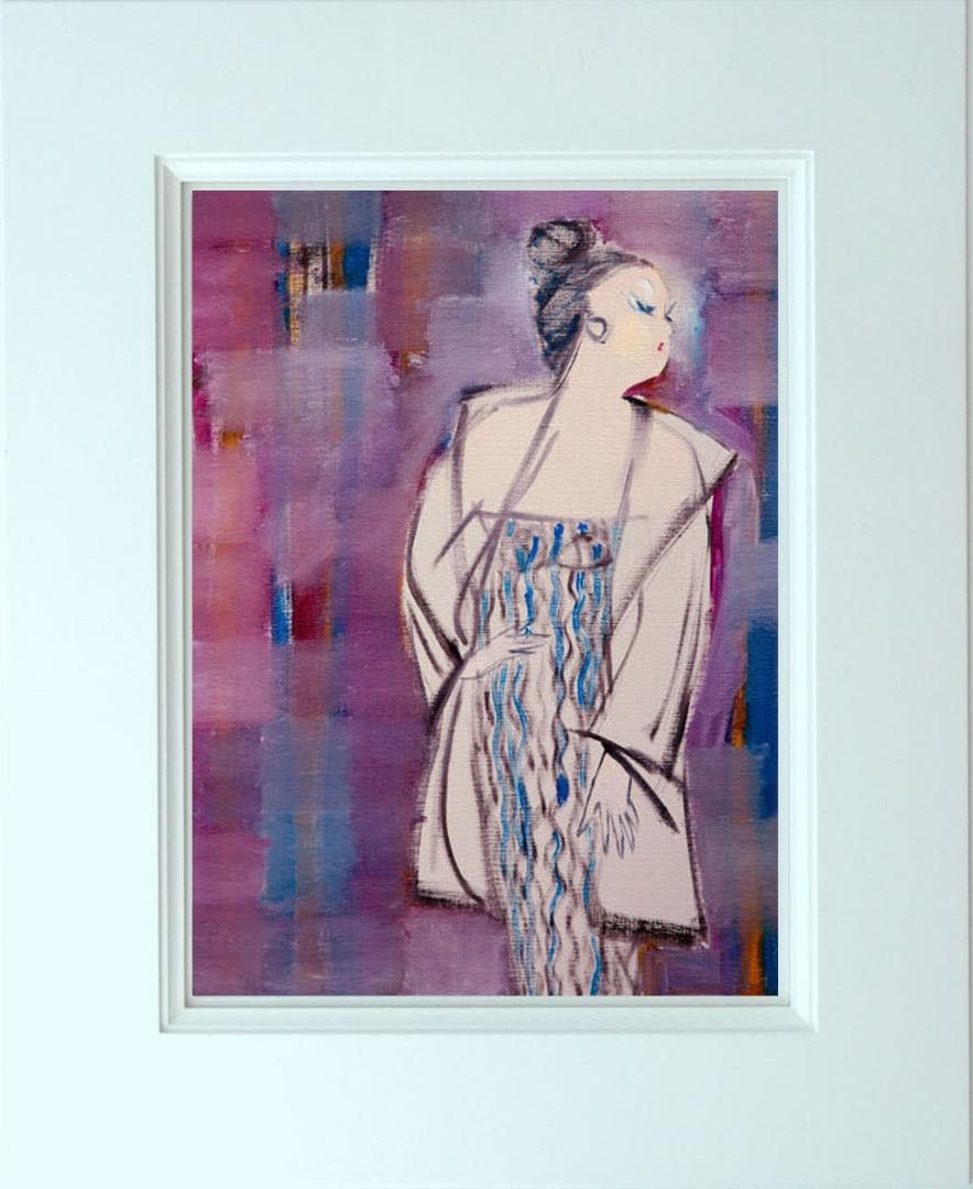 油絵 菅家令子 絵 絵画インテリア 額付(黒) F6-083611 人物 女性像