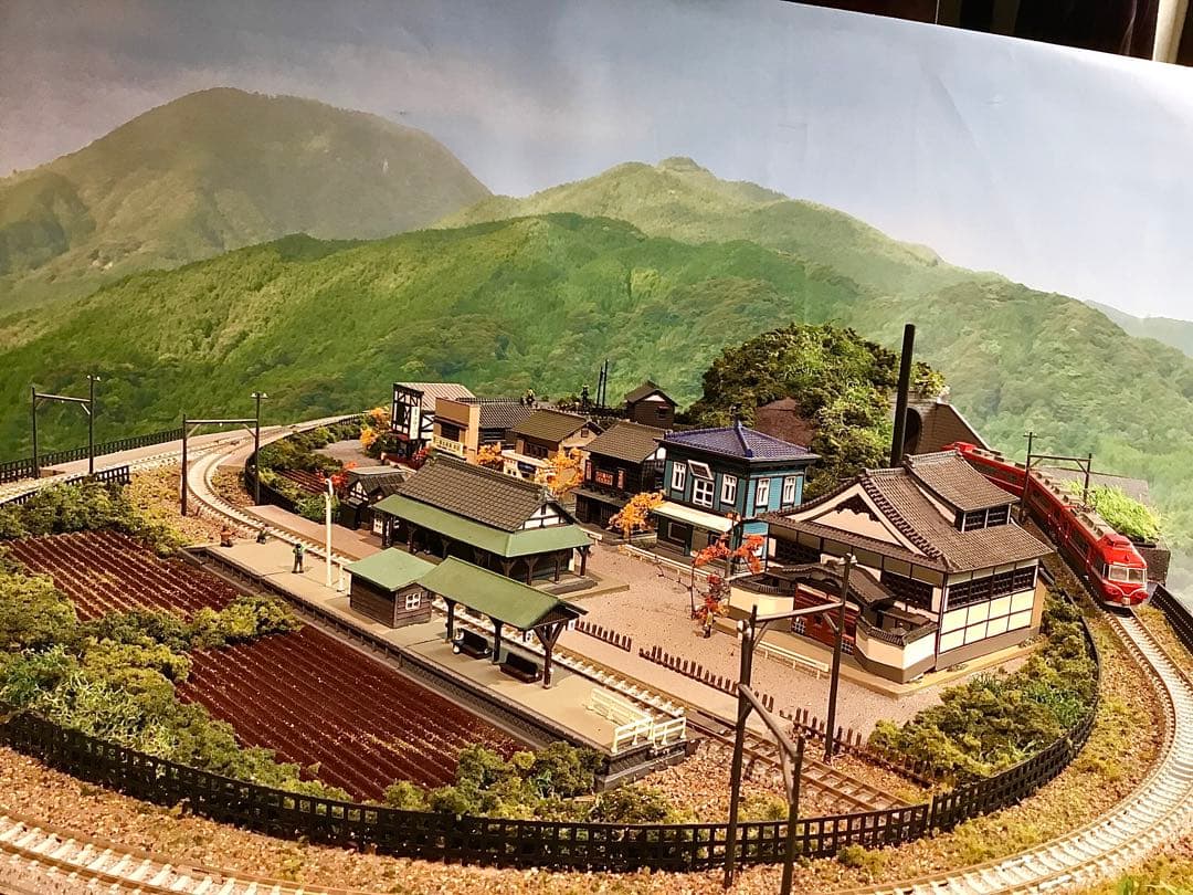ジオラマ 90cm×60cm 昭和の田舎風景 Nゲージ 鉄道模型 まるでジブリの世界