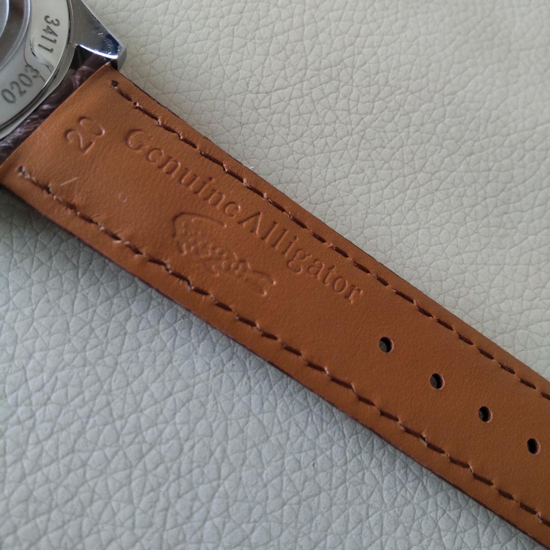 【ジャンク】EPOS オートマチック ・デイト　 ブラウンクロコレザー