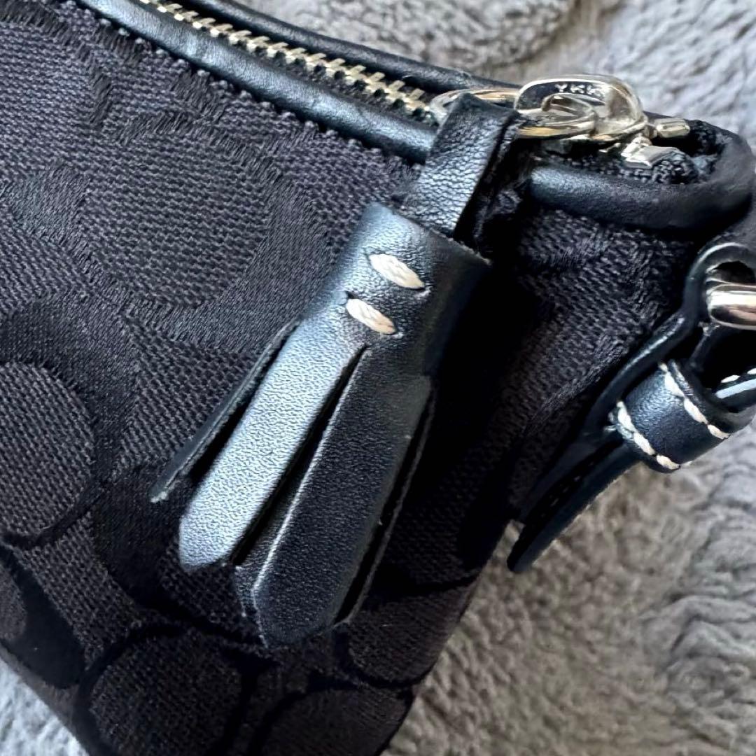 未使用級 coach コーチ ワンショルダーバッグ シグネチャー 黒 6371