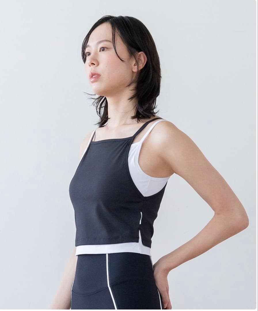 スカーラ　リブコンビショートタンクトップ