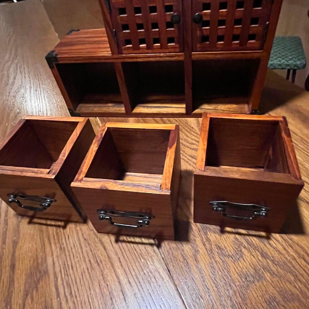 昭和レトロ 木製ミニ階段箪笥 引き出し付き収納ボックス可愛いミニ