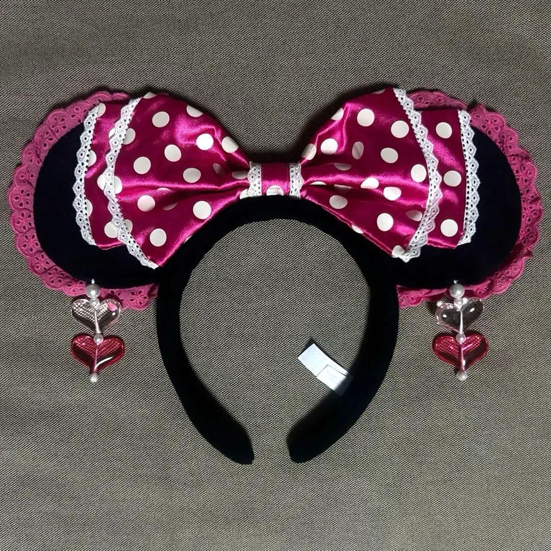 ディズニー ミニー ハート イヤリング カチューシャ ピンク リボン