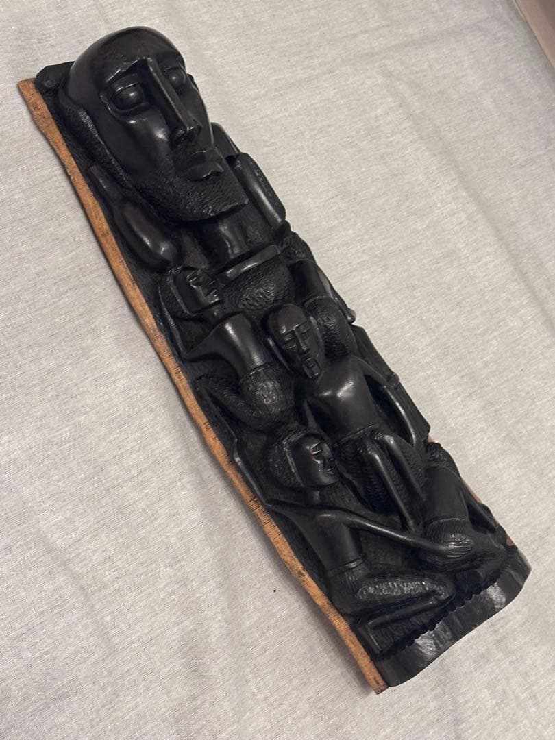 希少】高級 アフリカ 木彫 一本彫 特大41cm アフリカンエボニー 黒檀
