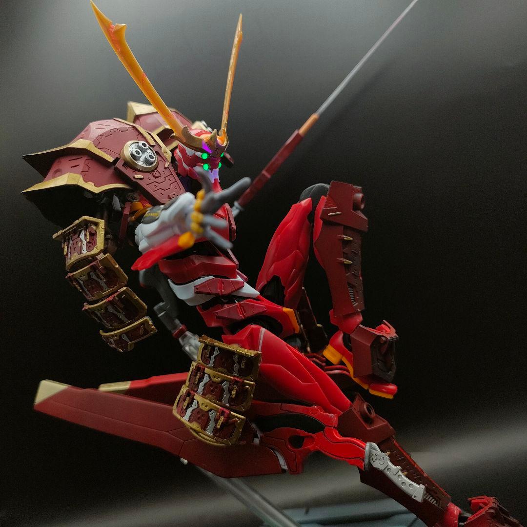 エヴァンゲリオン　弐号機 RG　和武装　アスカ　【全塗装完成】 全塗装】アニメ版フェイスに加工！？グラデ塗装で完成！RGエヴァ弐号機