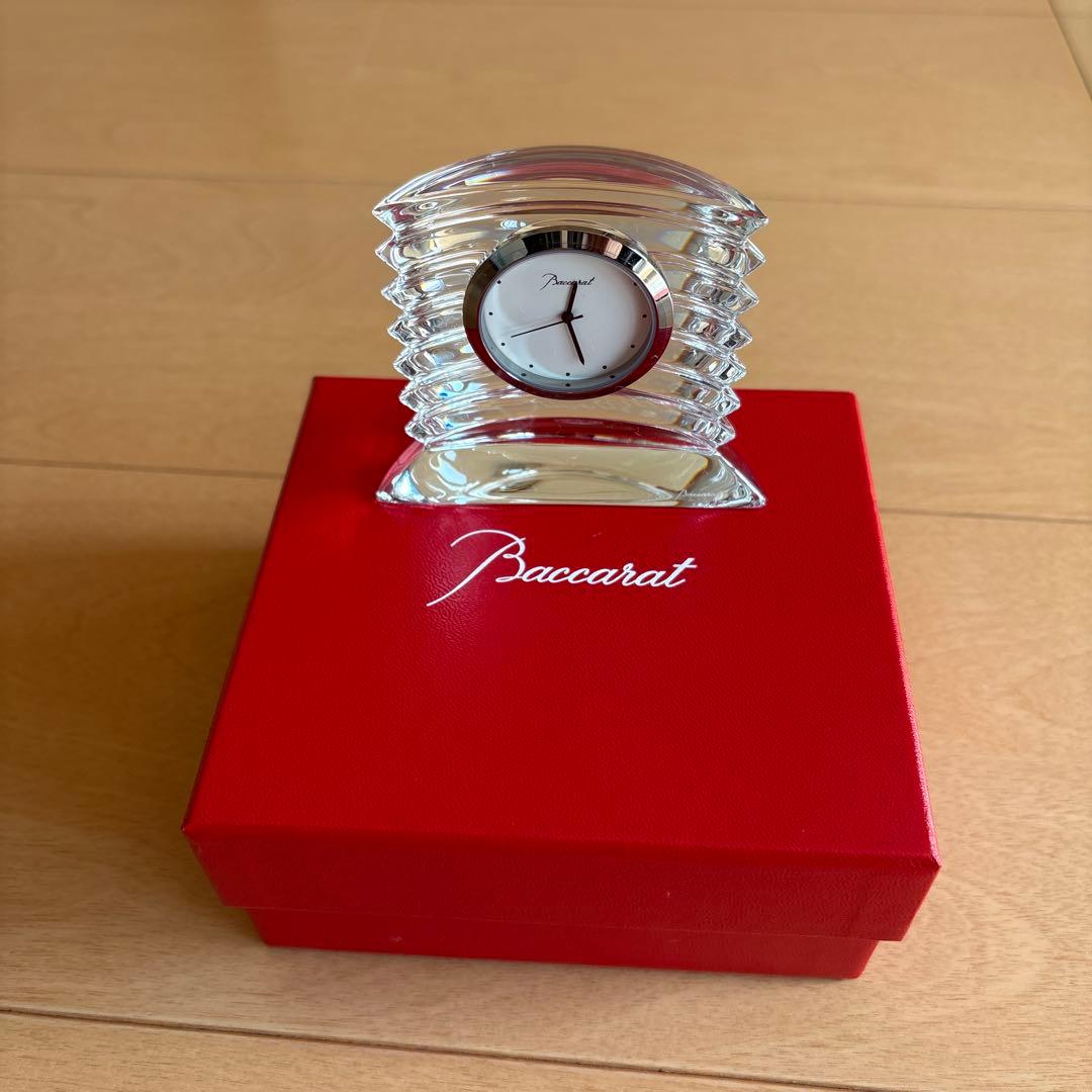 Baccarat クリスタル 置時計 レッドボックス付き バカラ 名入れ彫刻