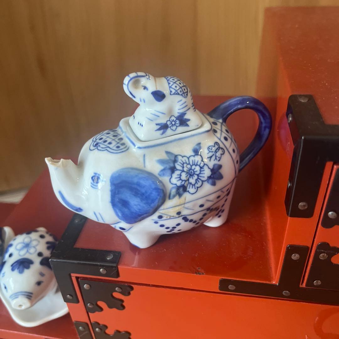 漆塗り　飾りタンス　小物セット