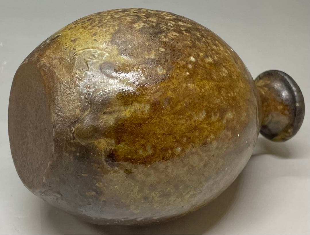 人間国宝　藤原啓　備前徳利　四方桟共箱　栞 　e18