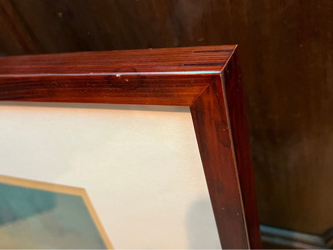 高田誠 残雪景色 絵画 アート 額縁 インテリア 日本画