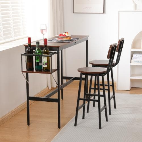 新発売 カウンターテーブル スツール 3点セット ハイテーブル 木製