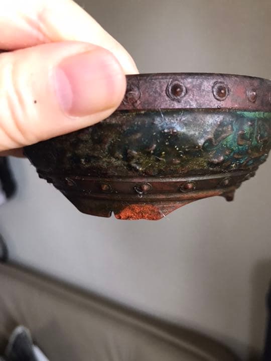 盆栽鉢　⑦2個時代常滑名工泥珠釉がけ朱泥上下鋲打/文山六角鉢ミニ盆栽山野草植木鉢