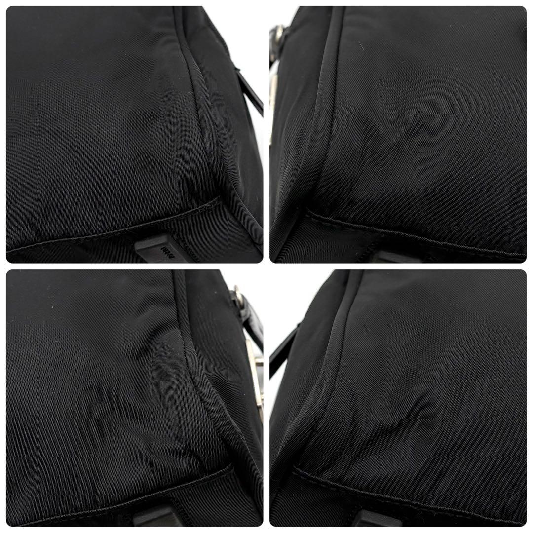 極美品✨プラダ ハンドバッグ ミニボストン ナイロン 三角ロゴ 南京錠 ブラック