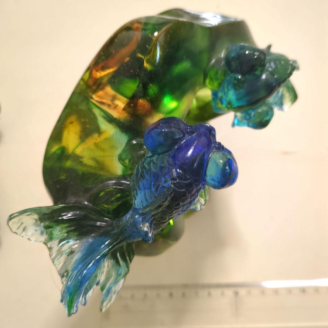 ガラス工芸☆泳ぐ金魚の置物
