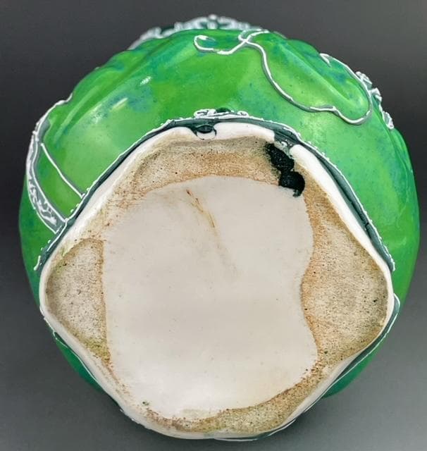 希少】オールドニッポン 緑地藤紋一陳盛り花瓶 アールヌーボー様式