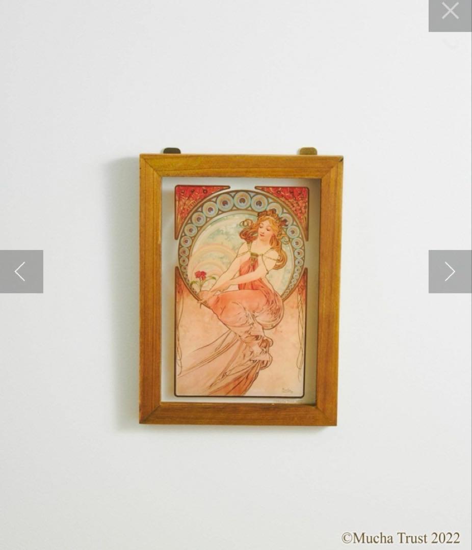 アルフォンス・ミュシャ ガラスパネル4枚セット