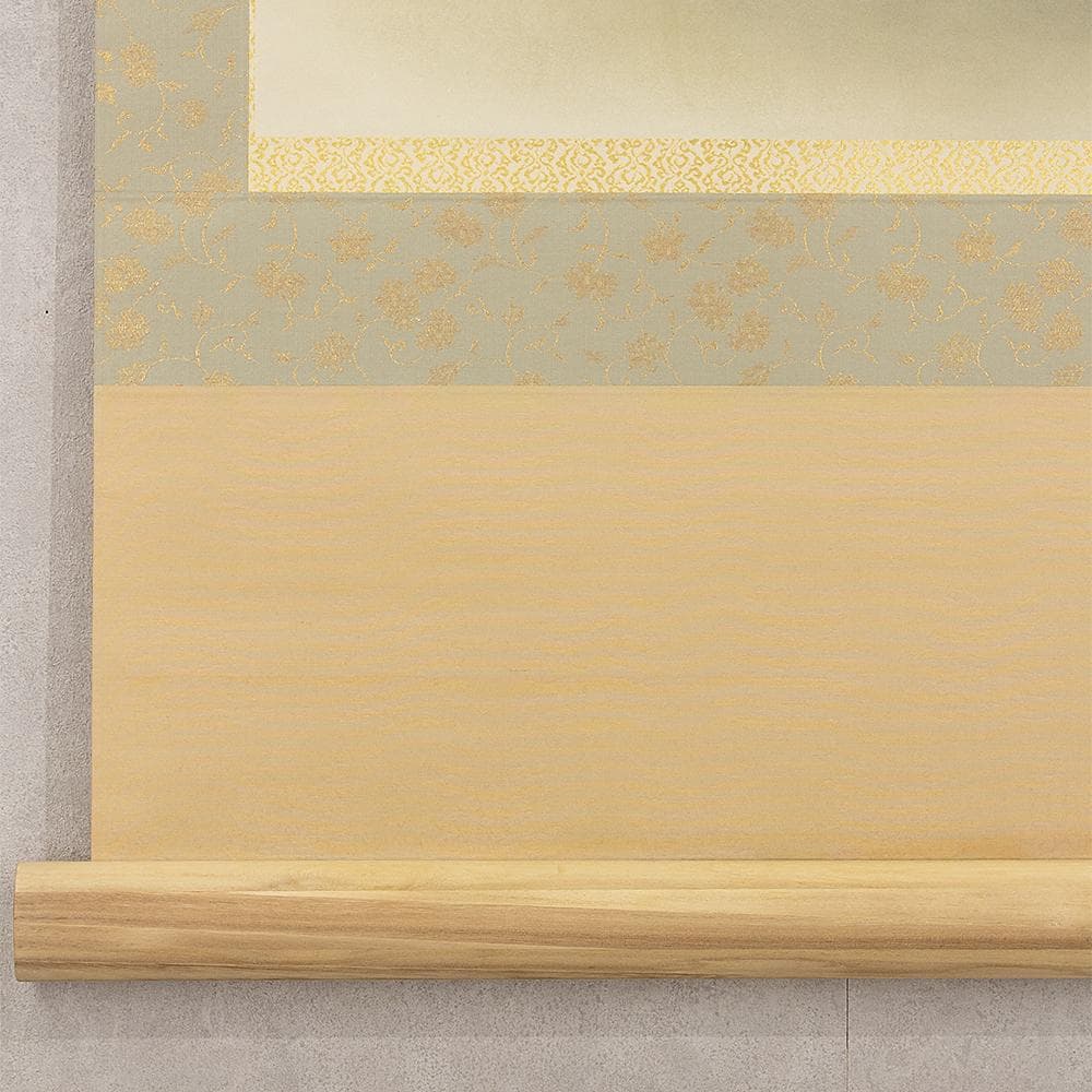 掛軸 横幅 東韶光「虫の音」共箱 秋の軸 秋茄子 紅葉 蟋蟀