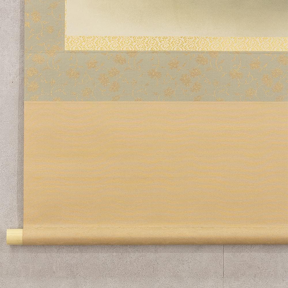 掛軸 横幅 東韶光「虫の音」共箱 秋の軸 秋茄子 紅葉 蟋蟀