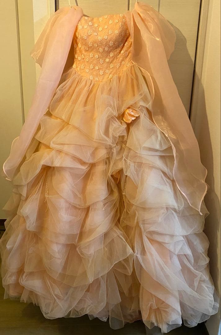 カラードレス　チュールドレス　ピンク