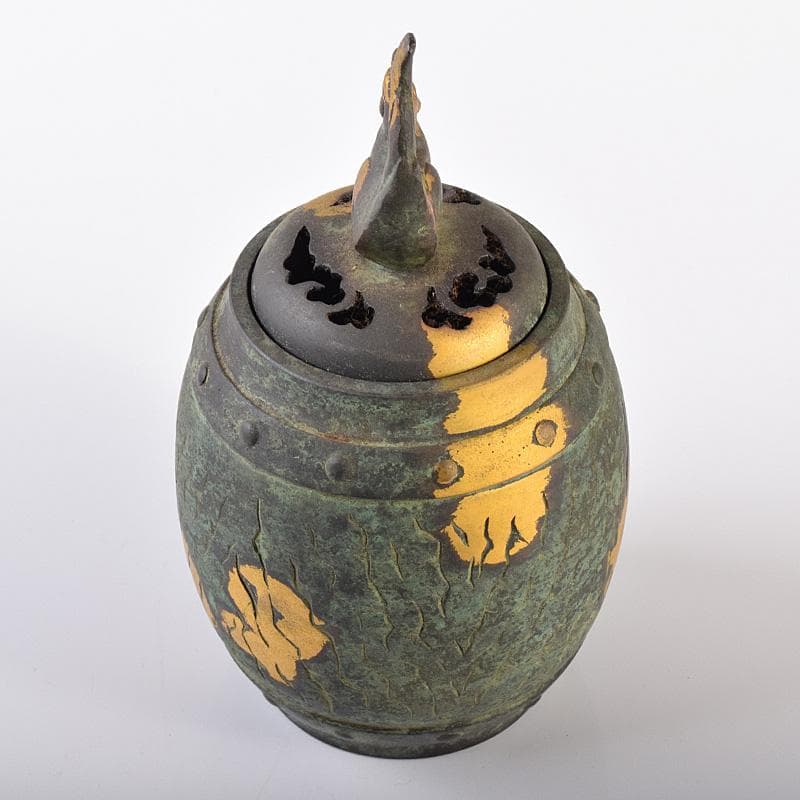 平安 秦蔵六造 鍍金銅 諌鼓 香炉 共箱 T R8037 - メルカリ