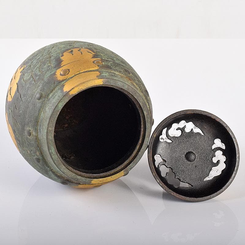 平安 秦蔵六造 鍍金銅 諌鼓 香炉 共箱 T R8037 - メルカリ