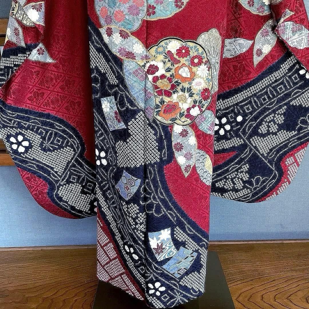 振袖フルセット 高身長 ➕サイズ 絞り 手刺繍 成人式振袖 振袖 裄丈70